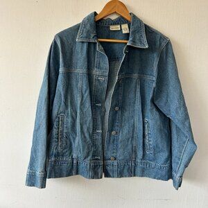 VINTAGE Crossroads Denim Jacket Womens Medium Pockets Button Front 90s
